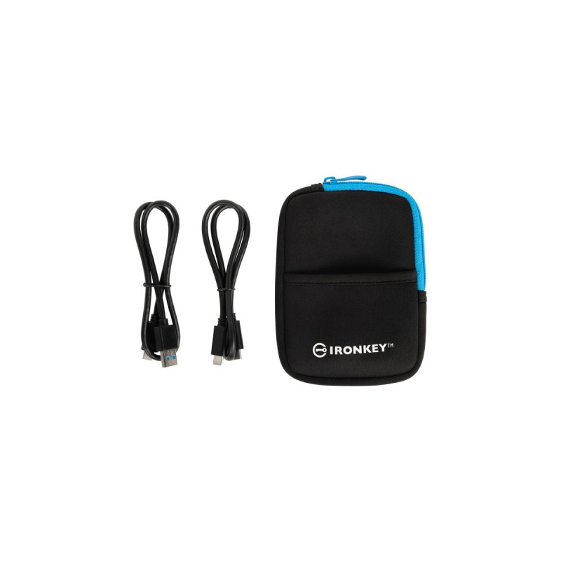 Kingston IronKey Vault Privacy 80 480 GB, Externe SSD(blau/schwarz, USB-C 3.2 Gen 1 (5 Gbit/s))