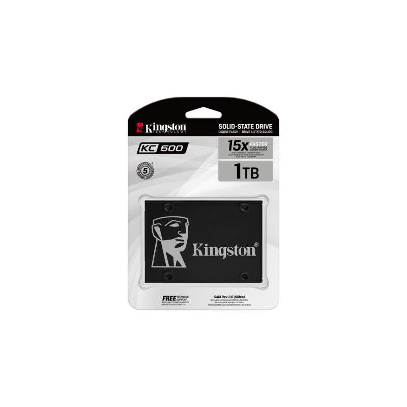 Kingston KC600 1024 GB, SSD(schwarz, SATA 6 Gb/s, 2,5
