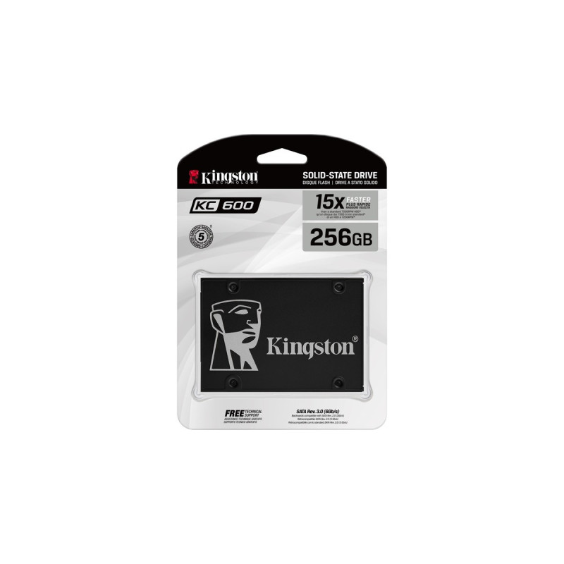 Kingston KC600 256 GB, SSD(schwarz, SATA 6 Gb/s, 2,5
