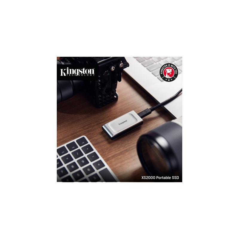 Kingston XS2000 Portable SSD 500 GB, Externe SSD(silber/schwarz, USB-C 3.2 Gen 2x2 (20 Gbit/s))