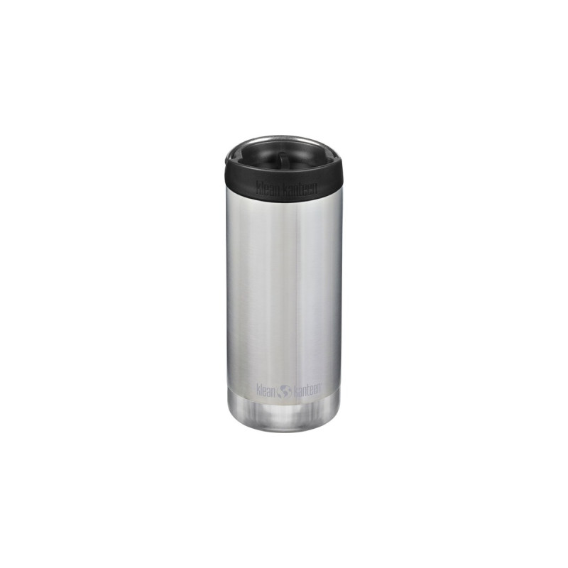 Klean Kanteen Trinkflasche TKWide VI vakuumisoliert, 355ml(edelstahl (gebürstet), mit schwarzer Café Cap)