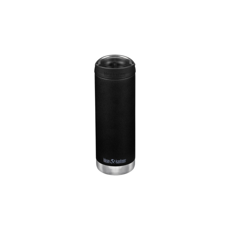 Klean Kanteen Trinkflasche TKWide VI vakuumisoliert, 473ml(schwarz (matt), mit schwarzer Café Cap)