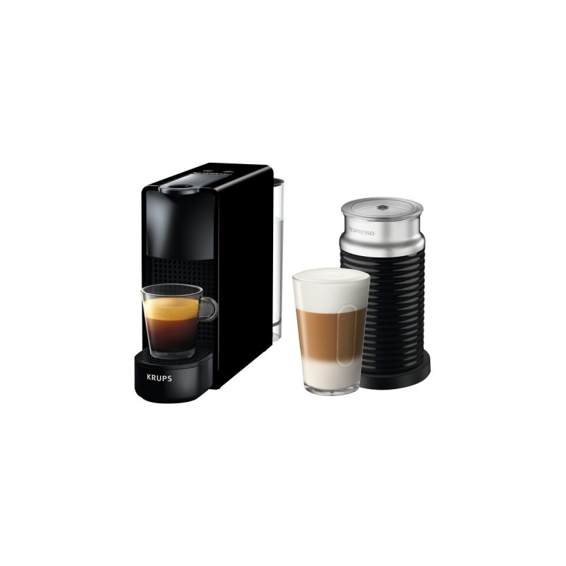 Krups Nespresso Essenza Mini & Aeroccino3, Kapselmaschine(schwarz)