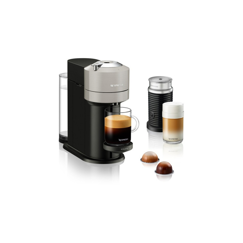 Krups Nespresso Vertuo Next & Aeroccino XN911B, Kapselmaschine(hellgrau/schwarz)