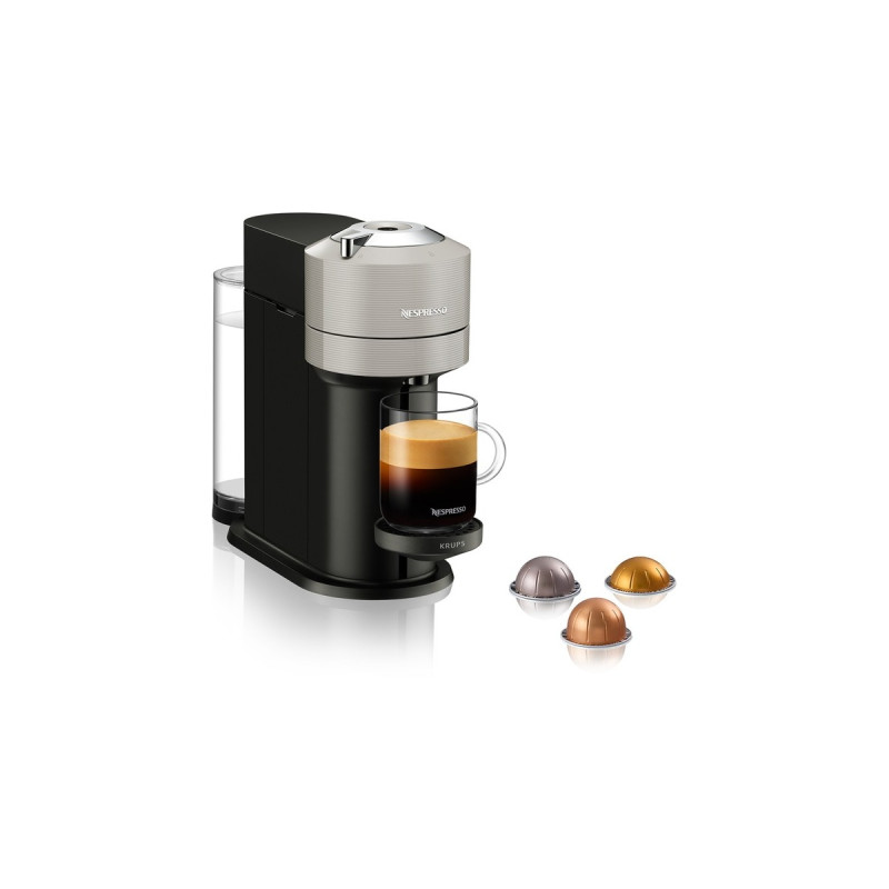 Krups Nespresso Vertuo Next & Aeroccino XN911B, Kapselmaschine(hellgrau/schwarz)