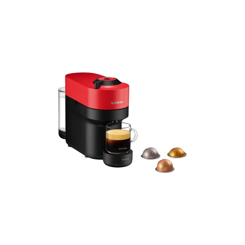 Krups Nespresso Vertuo Pop Spicy Red XN9205, Kapselmaschine(schwarz/dunkelrot)