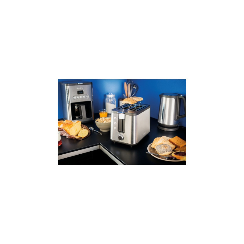 Krups Toaster Control Line KH442D(silber/schwarz, 700 Watt, für 2 Scheiben Toast)