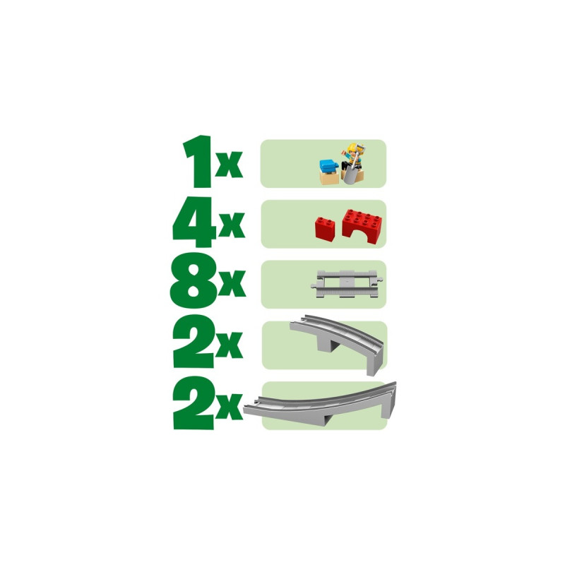 LEGO 10872 DUPLO Eisenbahnbrücke und Schienen, Konstruktionsspielzeug