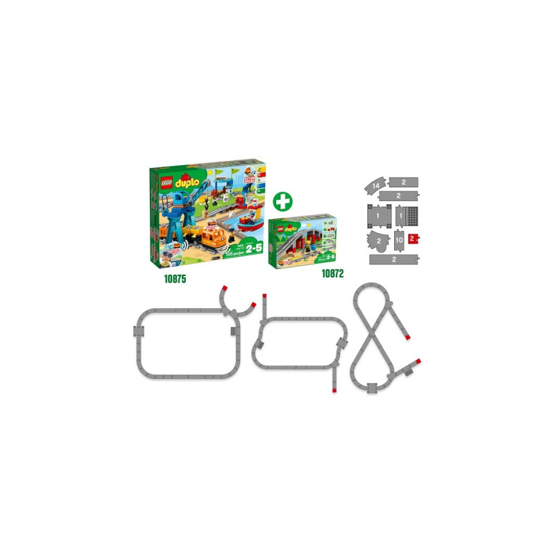 LEGO 10872 DUPLO Eisenbahnbrücke und Schienen, Konstruktionsspielzeug