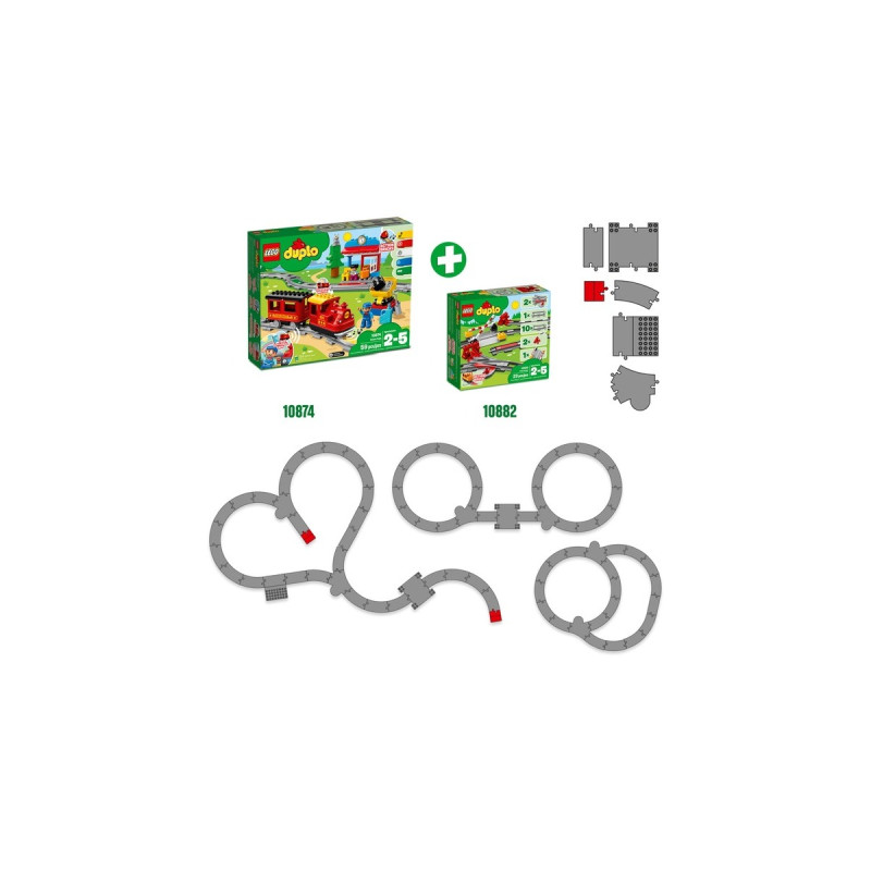 LEGO 10882 DUPLO Eisenbahn Schienen, Konstruktionsspielzeug