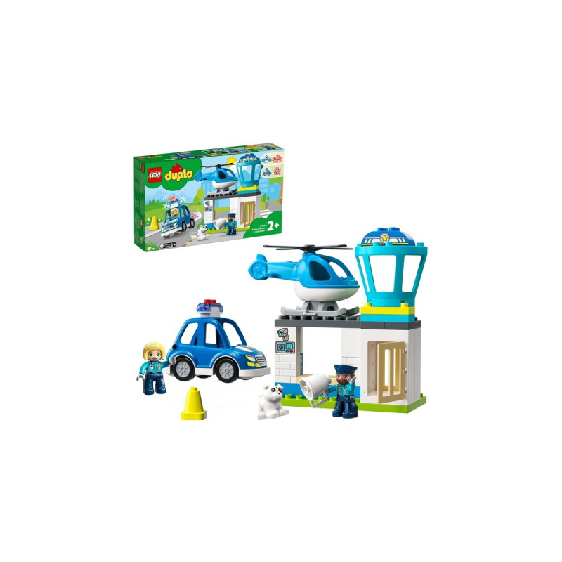 LEGO 10959 DUPLO Polizeistation mit Hubschrauber und Polizeiauto, Konstruktionsspielzeug