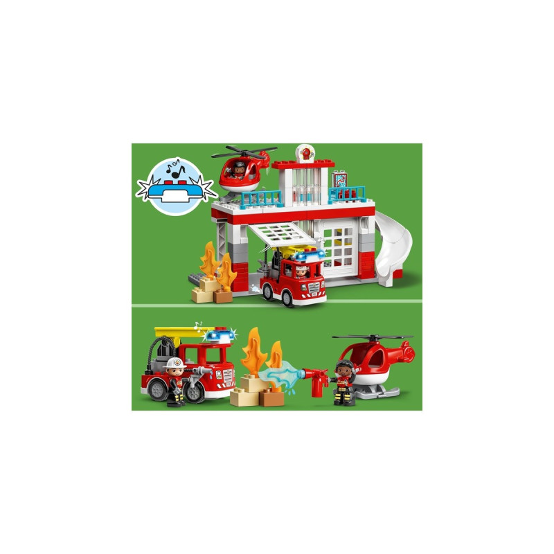 LEGO 10970 DUPLO Feuerwehrwache mit Hubschrauber, Konstruktionsspielzeug