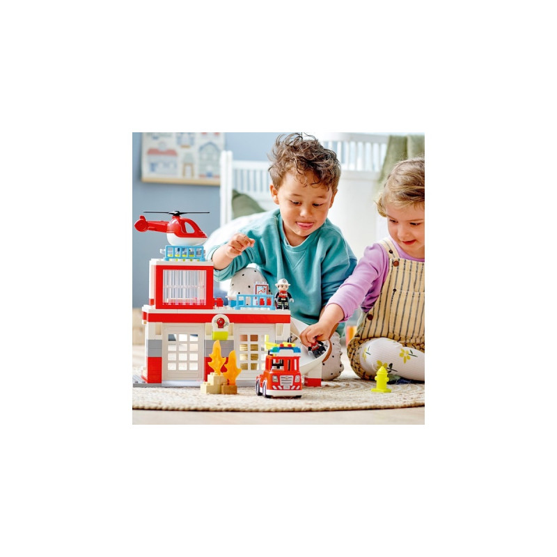 LEGO 10970 DUPLO Feuerwehrwache mit Hubschrauber, Konstruktionsspielzeug
