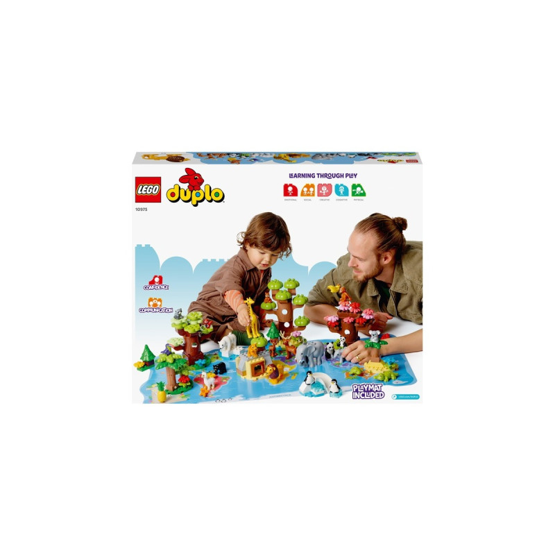LEGO 10975 DUPLO Wilde Tiere der Welt, Konstruktionsspielzeug(Mit Sound-Stein)
