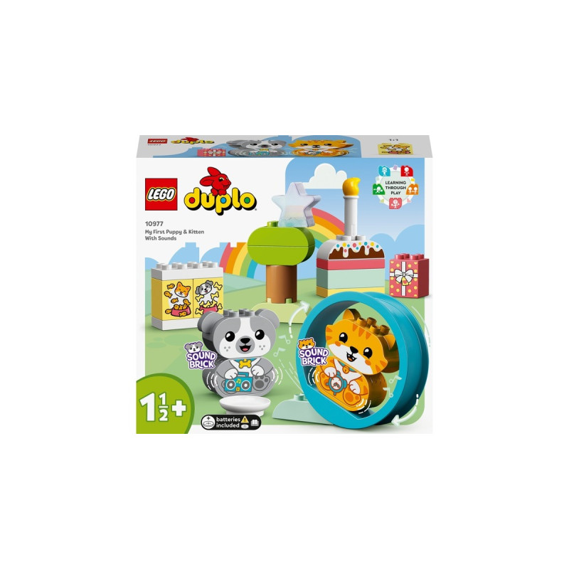 LEGO 10977 DUPLO Mein erstes Hündchen & Kätzchen, Konstruktionsspielzeug(mit Ton)