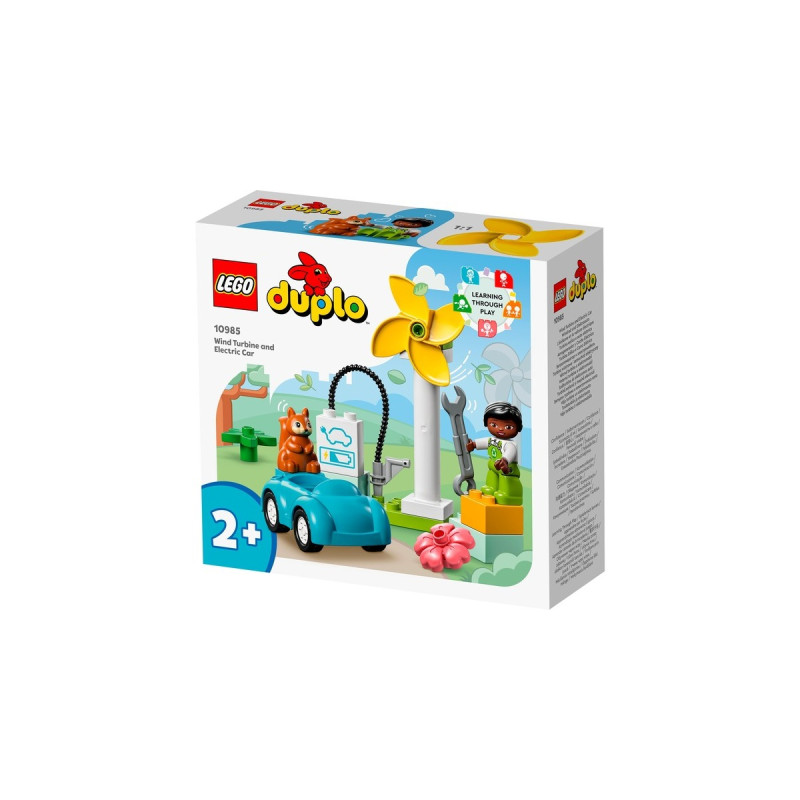 LEGO 10985 DUPLO Windrad und Elektroauto, Konstruktionsspielzeug