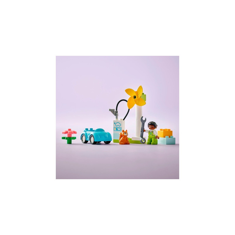 LEGO 10985 DUPLO Windrad und Elektroauto, Konstruktionsspielzeug