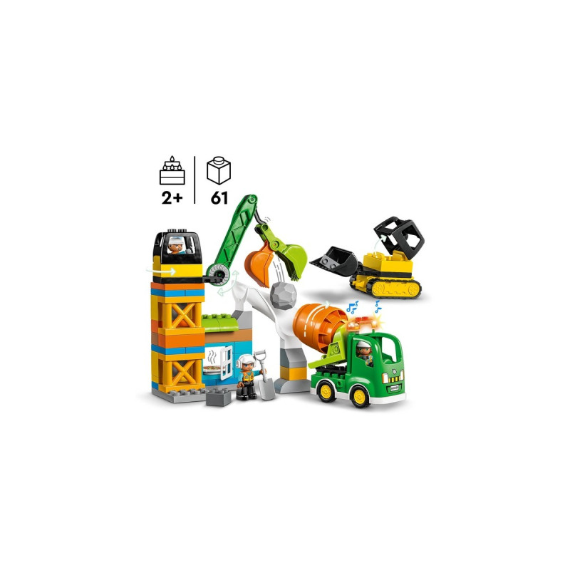 LEGO 10990 DUPLO Baustelle mit Baufahrzeugen, Konstruktionsspielzeug