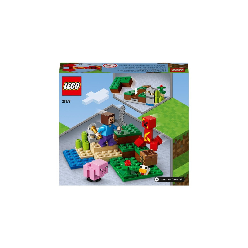 LEGO 21177 Minecraft Der Hinterhalt des Creeper, Konstruktionsspielzeug(Spielzeugset mit Steve, Schweinchen- und Kükenfiguren, Kinderspielzeug ab 7 Jahren mit Minifiguren)