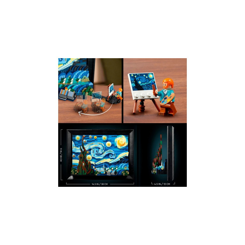 LEGO 21333 Ideas Vincent van Gogh – Sternennacht, Konstruktionsspielzeug(3D-Nachbildung des Meisterwerks von van Gogh)