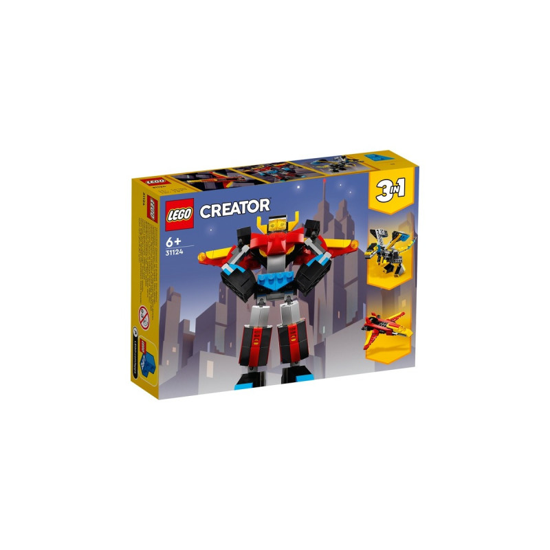 LEGO 31124 Creator 3-in-1 Super-Mech, Konstruktionsspielzeug(Roboter, Drache Figur, Flugzeug)