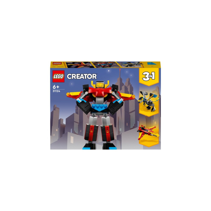 LEGO 31124 Creator 3-in-1 Super-Mech, Konstruktionsspielzeug(Roboter, Drache Figur, Flugzeug)
