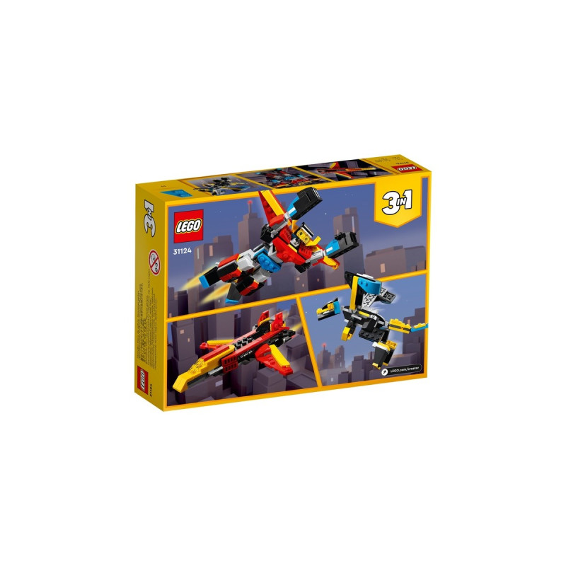 LEGO 31124 Creator 3-in-1 Super-Mech, Konstruktionsspielzeug(Roboter, Drache Figur, Flugzeug)