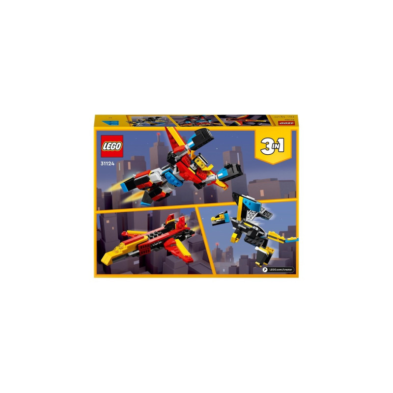 LEGO 31124 Creator 3-in-1 Super-Mech, Konstruktionsspielzeug(Roboter, Drache Figur, Flugzeug)