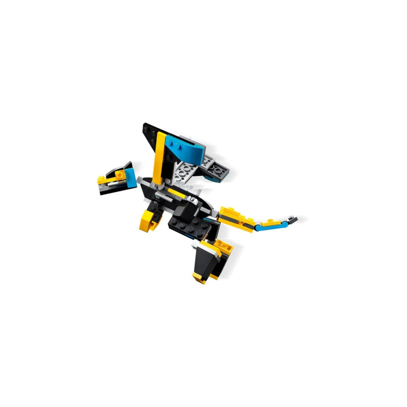 LEGO 31124 Creator 3-in-1 Super-Mech, Konstruktionsspielzeug(Roboter, Drache Figur, Flugzeug)