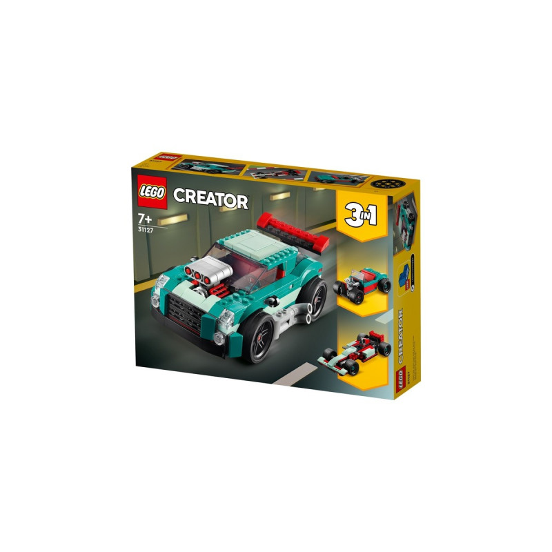 LEGO 31127 Creator 3-in-1 Straßenflitzer, Konstruktionsspielzeug(Rennwagen, Muscle Car und Hot Road)