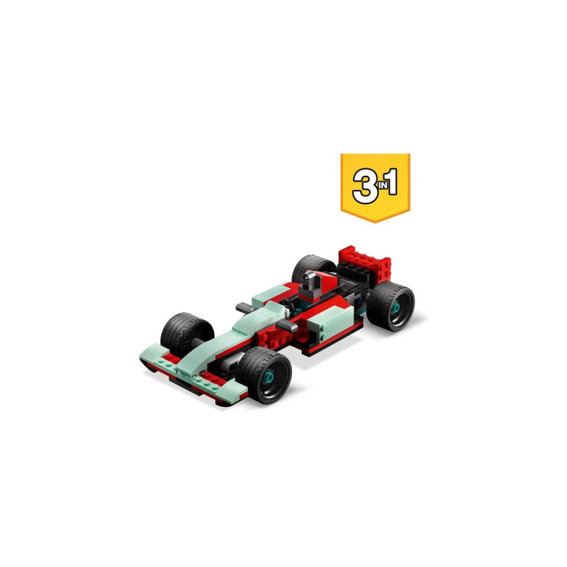 LEGO 31127 Creator 3-in-1 Straßenflitzer, Konstruktionsspielzeug(Rennwagen, Muscle Car und Hot Road)