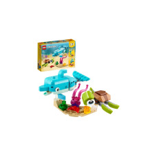 LEGO 31128 Creator 3-in-1 Delfin und Schildkröte, Konstruktionsspielzeug(Seepferdchen, Fisch, Figuren von Meerestieren)