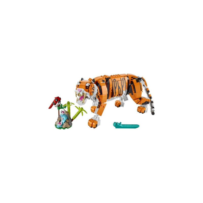 LEGO 31129 Creator 3-in-1 Majestätischer Tiger, Konstruktionsspielzeug(3-in-1 Tierfiguren-Set, Panda oder Fisch)