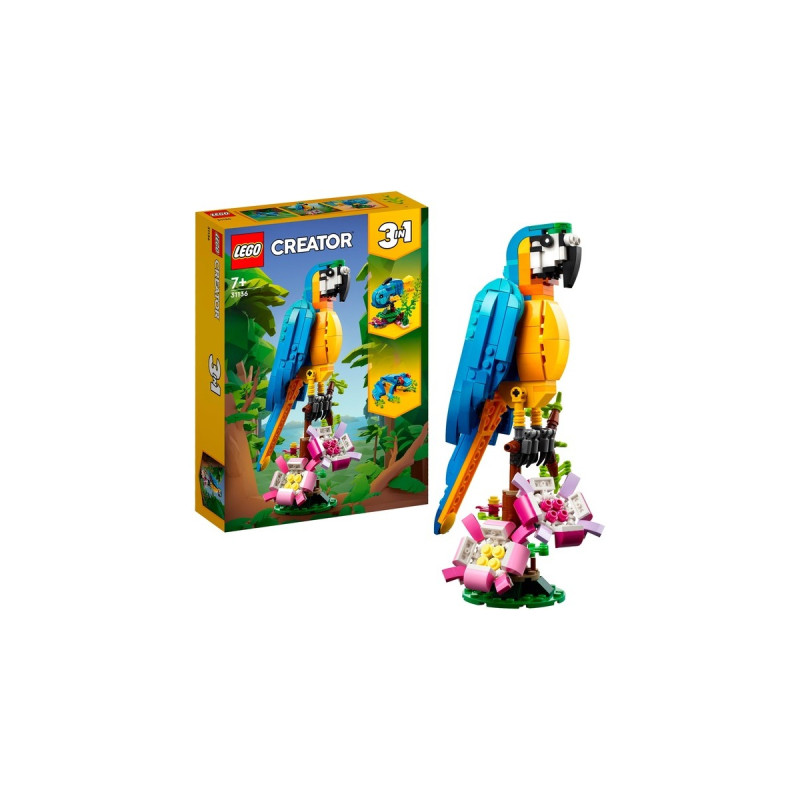 LEGO 31136 Creator 3-in-1 Exotischer Papagei, Konstruktionsspielzeug