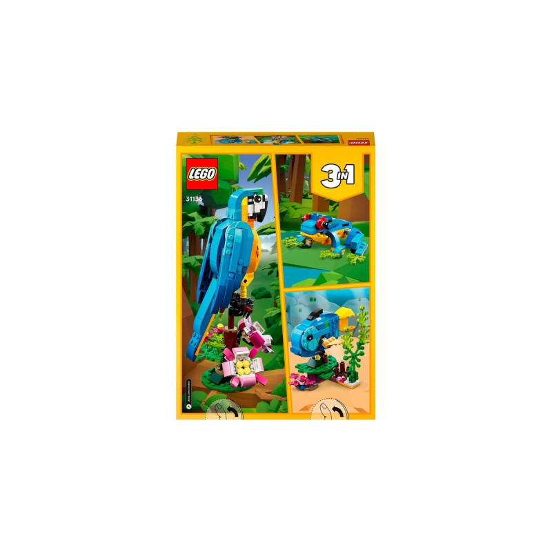 LEGO 31136 Creator 3-in-1 Exotischer Papagei, Konstruktionsspielzeug