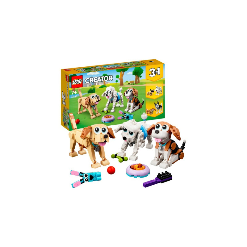 LEGO 31137 Creator 3-in-1 Niedliche Hunde, Konstruktionsspielzeug