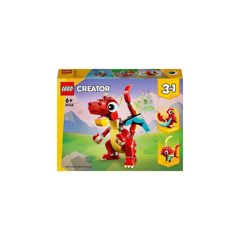LEGO 31145 Creator 3-in-1 Roter Drache, Konstruktionsspielzeug