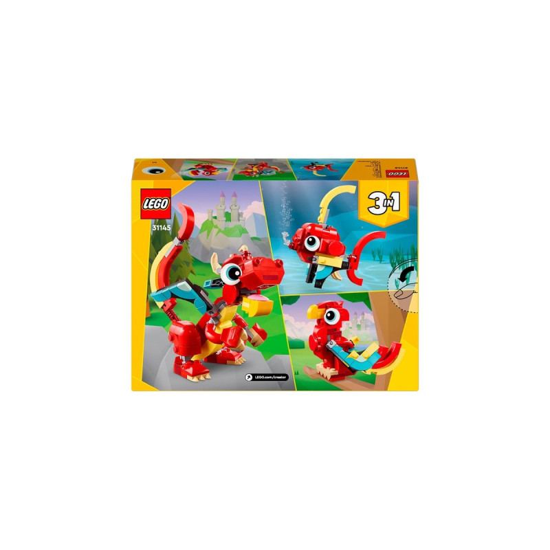 LEGO 31145 Creator 3-in-1 Roter Drache, Konstruktionsspielzeug