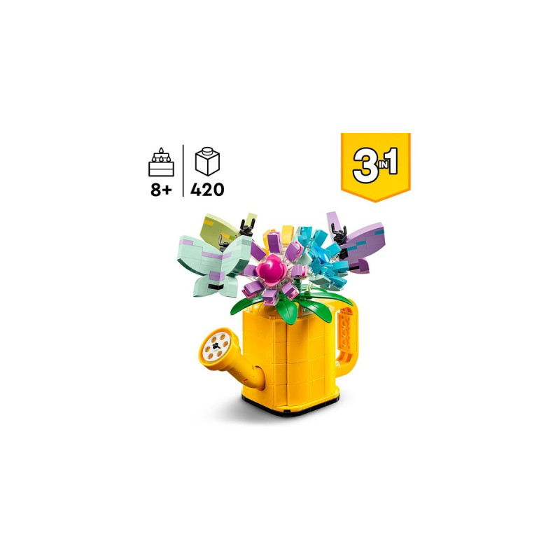 LEGO 31149 Creator 3-in-1 Gießkanne mit Blumen, Konstruktionsspielzeug