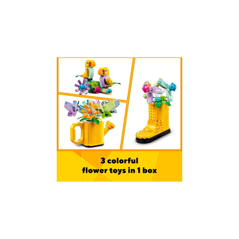 LEGO 31149 Creator 3-in-1 Gießkanne mit Blumen, Konstruktionsspielzeug