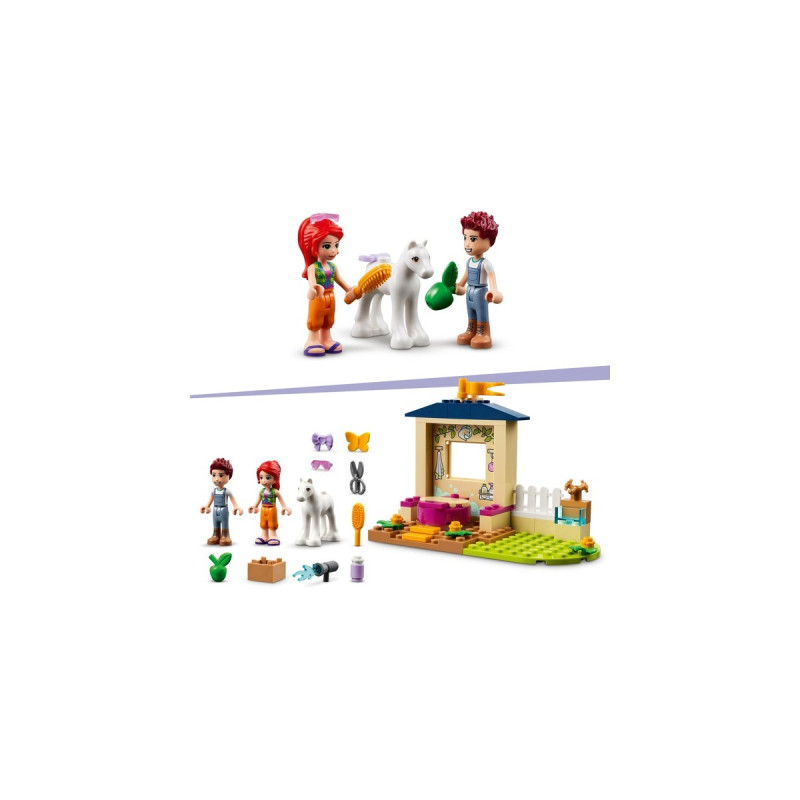 LEGO 41696 Friends Ponypflege, Konstruktionsspielzeug(Pferdestall mit Pferd-Figur, Mia und Daniel Mini-Figuren)