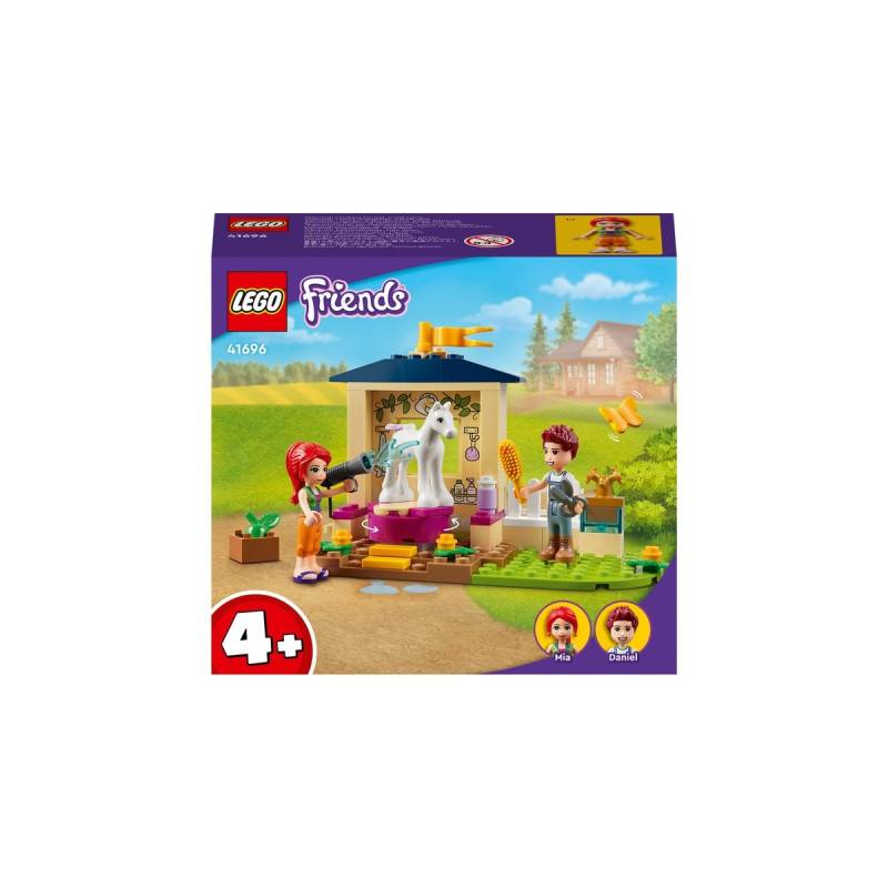 LEGO 41696 Friends Ponypflege, Konstruktionsspielzeug(Pferdestall mit Pferd-Figur, Mia und Daniel Mini-Figuren)