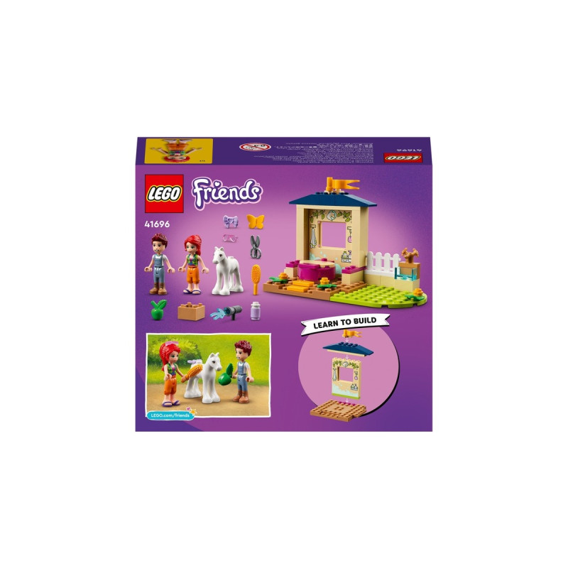 LEGO 41696 Friends Ponypflege, Konstruktionsspielzeug(Pferdestall mit Pferd-Figur, Mia und Daniel Mini-Figuren)