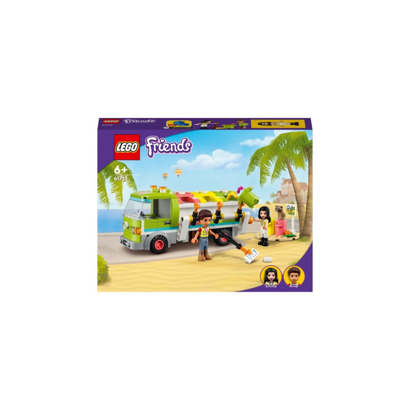 LEGO 41712 Friends Recycling-Auto, Konstruktionsspielzeug(Spielzeug-Müllwagen mit Emma und River Friends Mini-Figuren)