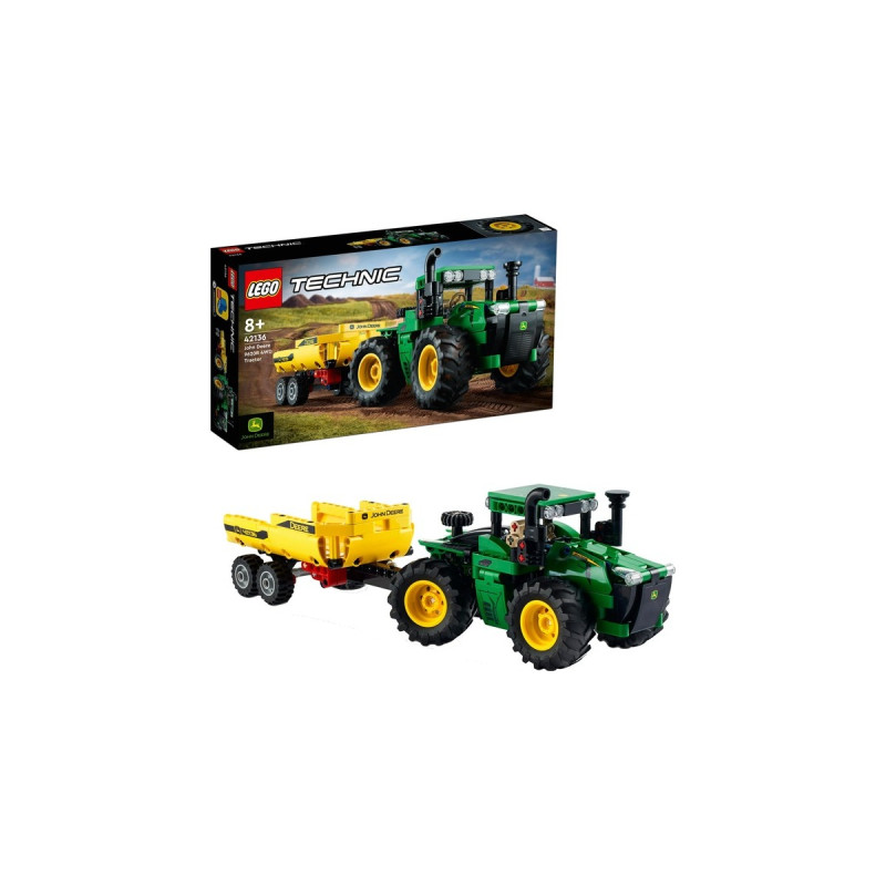 LEGO 42136 Technic John Deere 9620R 4WD Traktor, Konstruktionsspielzeug(Mit Anhänger)