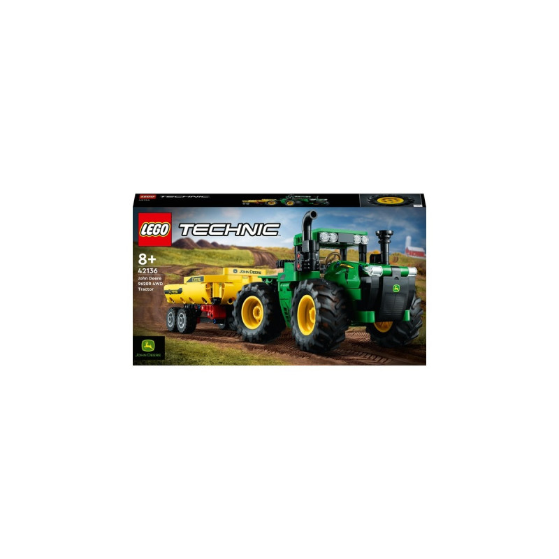 LEGO 42136 Technic John Deere 9620R 4WD Traktor, Konstruktionsspielzeug(Mit Anhänger)