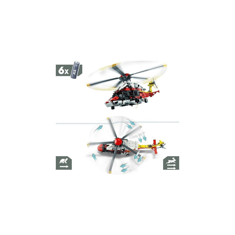 LEGO 42145 Technic Airbus H175 Rettungshubschrauber, Konstruktionsspielzeug(Modellbausatz für Kinder, drehbare Rotoren und motorisierte Funktionen)