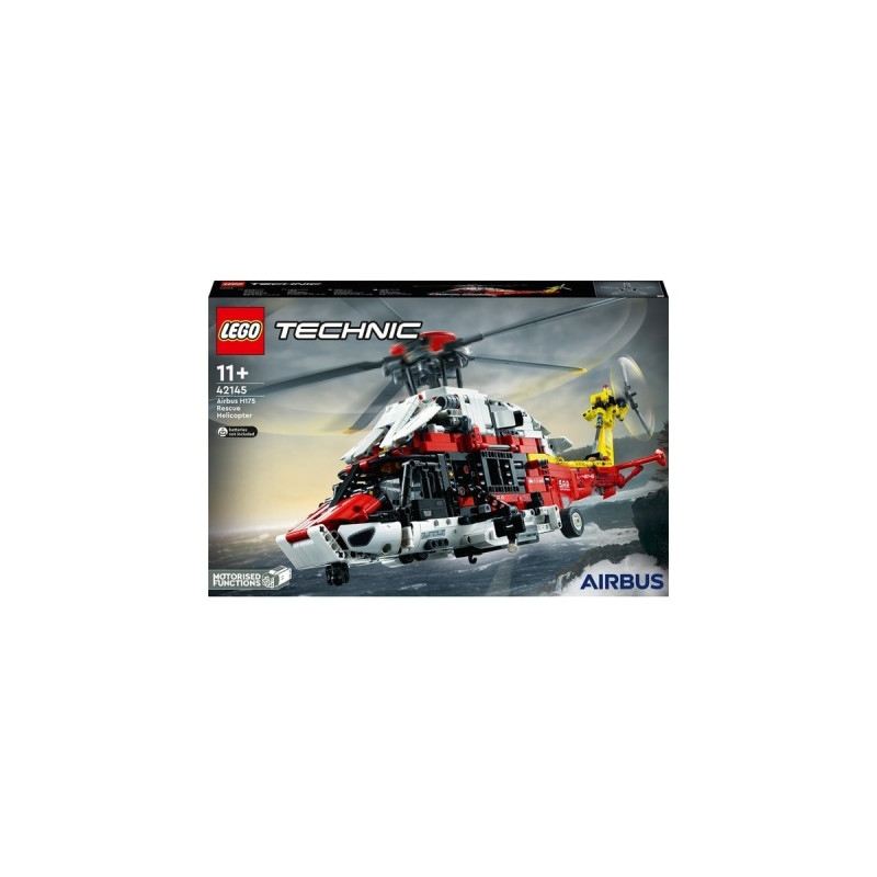 LEGO 42145 Technic Airbus H175 Rettungshubschrauber, Konstruktionsspielzeug(Modellbausatz für Kinder, drehbare Rotoren und motorisierte Funktionen)
