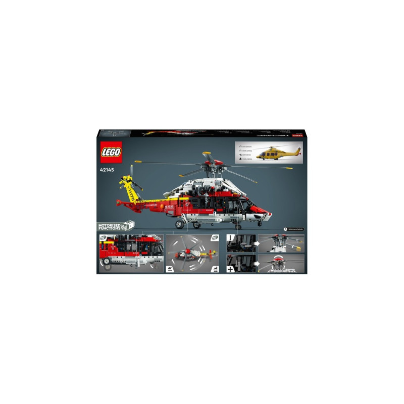 LEGO 42145 Technic Airbus H175 Rettungshubschrauber, Konstruktionsspielzeug(Modellbausatz für Kinder, drehbare Rotoren und motorisierte Funktionen, Outlet)