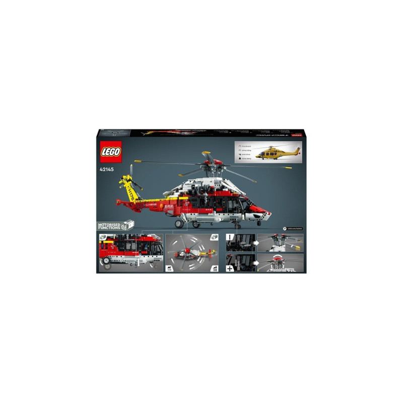 LEGO 42145 Technic Airbus H175 Rettungshubschrauber, Konstruktionsspielzeug(Modellbausatz für Kinder, drehbare Rotoren und motorisierte Funktionen)